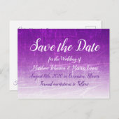 Purple Crackle日付パーソナライズされたポストカードの保存 ポストカード (正面/裏面)