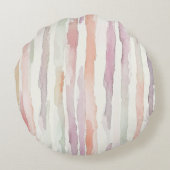 Purple Cream Butterflies Floral Believe Dreams ラウンドクッション (裏面)