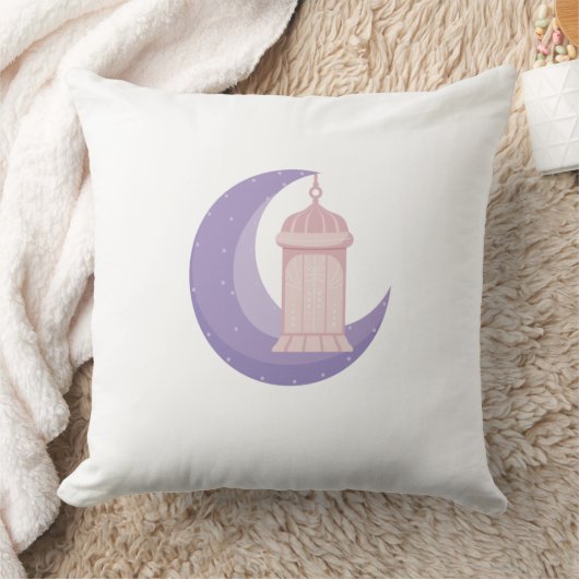 Purple Crescent & Lantern Pillow  クッション (ブランケット)
