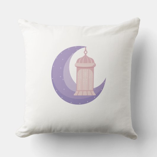 Purple Crescent & Lantern Pillow クッション (正面)