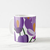 Purple Crocus Floral コーヒーマグカップ (正面左)