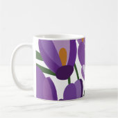 Purple Crocus Floral コーヒーマグカップ (左)