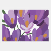 Purple Crocus Floral ラッピングペーパーシート (正面)