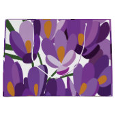 Purple Crocus Floral ラージペーパーバッグ (正面)