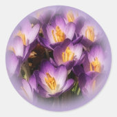 Purple Crocus Stickers ラウンドシール (正面)