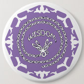 Purple Crown Chakra "Wisdom" Dragonfly White BG 缶バッジ (正面)