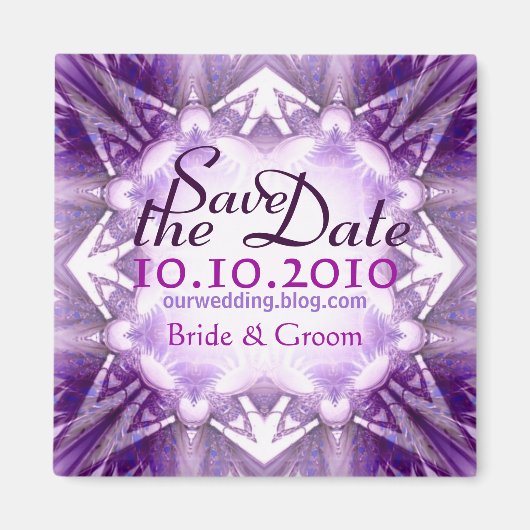 Purple Crystal日付磁石を保存 マグネット (正面)