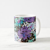 Purple Crystal Floral Blooms コーヒーマグカップ (正面右)