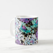 Purple Crystal Floral Blooms コーヒーマグカップ (正面左)