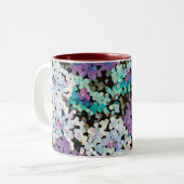Purple Crystal Floral Blooms ツートーンマグカップ (正面左)