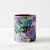 Purple Crystal Floral Blooms ツートーンマグカップ (中央)