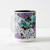 Purple Crystal Floral Blooms ツートーンマグカップ (正面左)