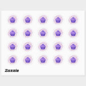 Purple Cupcake Celebration Sticker ラウンドシール (シート)
