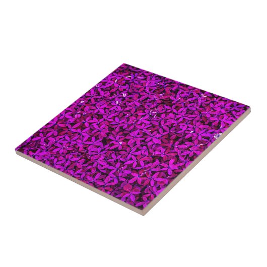purple Cute Flowers タイル (側面)