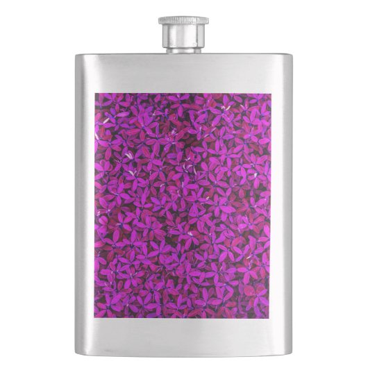 purple Cute Flowers フラスク (正面)