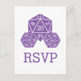 Purple D20サイコロ対応はがき インビテーションポストカード