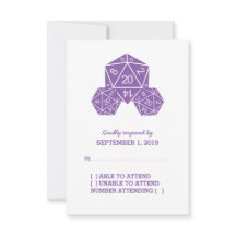Purple D20サイコロ応答カード