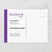 Purple Dachshund Dog in Boxはがき ポストカード (裏面)