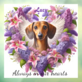Purple Dachshund Floral Heart ウィンドウサイン (シート3)