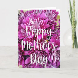 Purple Dahlias Mother's Dayフォトカード サンキューカード