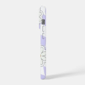 Purple Daisy Checkered Phone Case iPhoneケース (左側面)