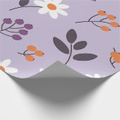 Purple Daisy Floral Pattern - Seamless Botanical  ラッピングペーパー (角)