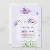 purple daisy wedding invitation 招待状 (正面)