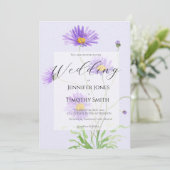 purple daisy wedding invitation  招待状 (スタンド正面)