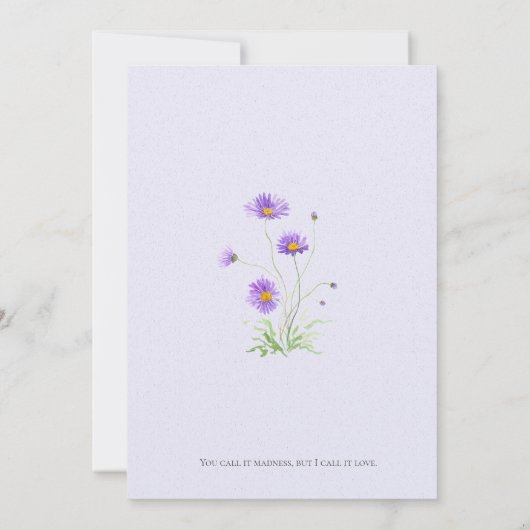purple daisy wedding invitation  招待状 (裏面)