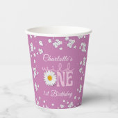 Purple Daisy Wild One 1st Birthday 紙コップ (正面)