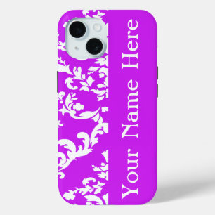 Purple Damask (はっきりした名前@ Emporiomoffa) iPhone 15ケース