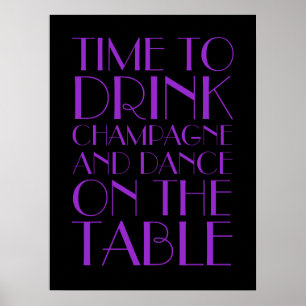 Purple Dancing Flappers Party Poster ポスター