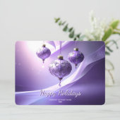 Purple Decorative Christmas Ball Holiday Card シーズンカード (スタンド正面)