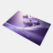 Purple Decorative Christmas Ball Holiday Doormat ドアマット (アングル)