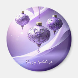 Purple Decorative Christmas Ball Holiday Magnet マグネット