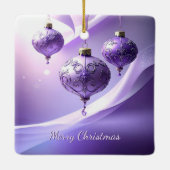 Purple Decorative Christmas Ball Holiday Ornament セラミックオーナメント (裏面)