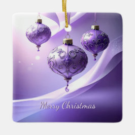 Purple Decorative Christmas Ball Holiday Ornament セラミックオーナメント