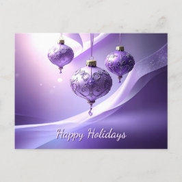 Purple Decorative Christmas Ball Holiday Postcard ポストカード