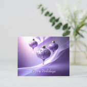 Purple Decorative Christmas Ball Holiday Postcard ポストカード (スタンド正面)