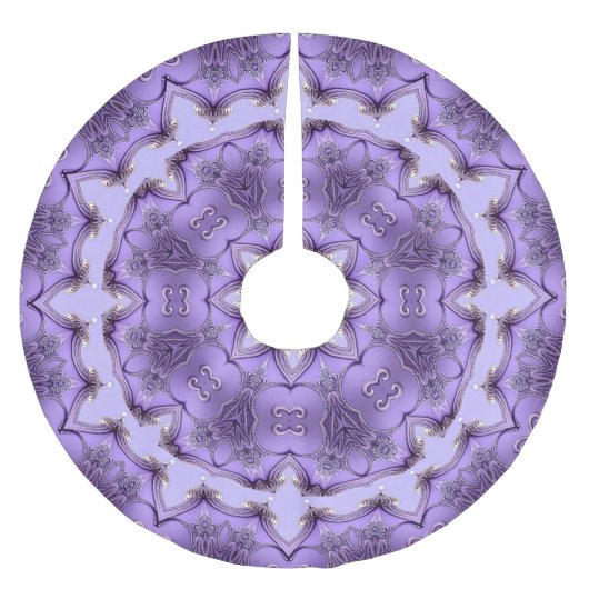 Purple Decorative Christmas Tree Skirt ブラッシュドポリエステルツリースカート (正面)