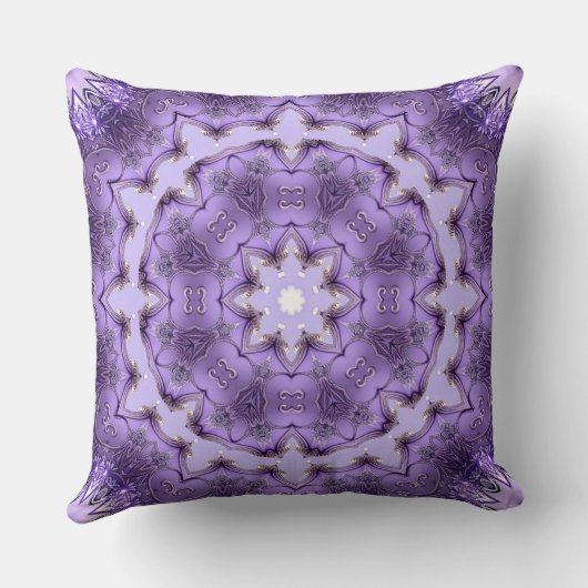 Purple Decorative Holiday Throw Pillow クッション (裏面)
