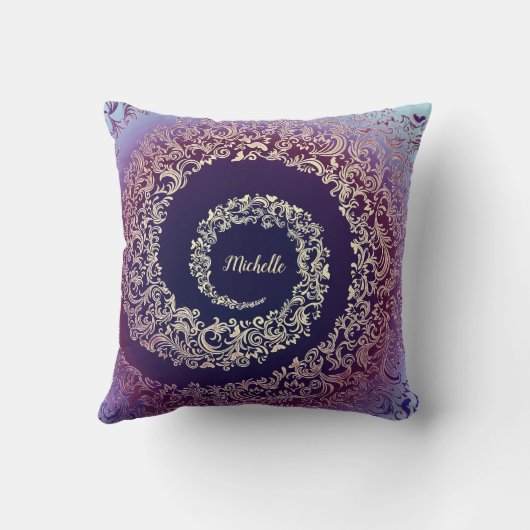 Purple Decorative Photo クッション (裏面)