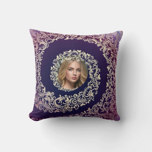 Purple Decorative Photo クッション (正面)