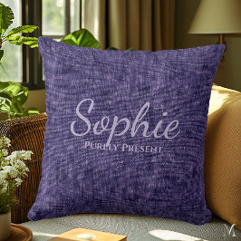 Purple Denimテクスチャ | パーソナライズされた素朴ホーム クッション
