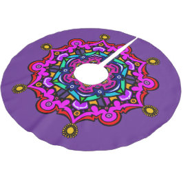 Purple design Tree Skirt ブラッシュドポリエステルツリースカート