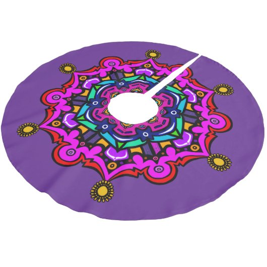 Purple design Tree Skirt ブラッシュドポリエステルツリースカート (アングル)