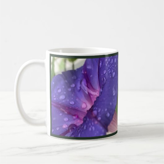 Purple Dewdrop Morning Glory コーヒーマグカップ (左)