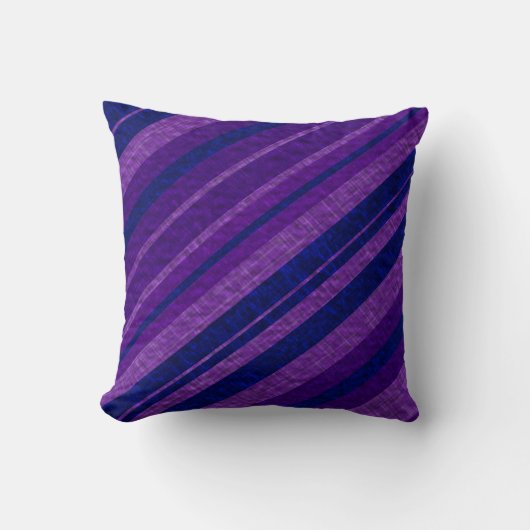 Purple Diagonal Stripes クッション (正面)