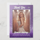 Purple Diamond Pageant Crown Thank You Card サンキューカード (正面)