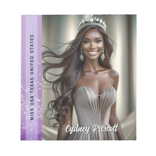 Purple Diamond Pageant Sash Photo ノートパッド (正面)